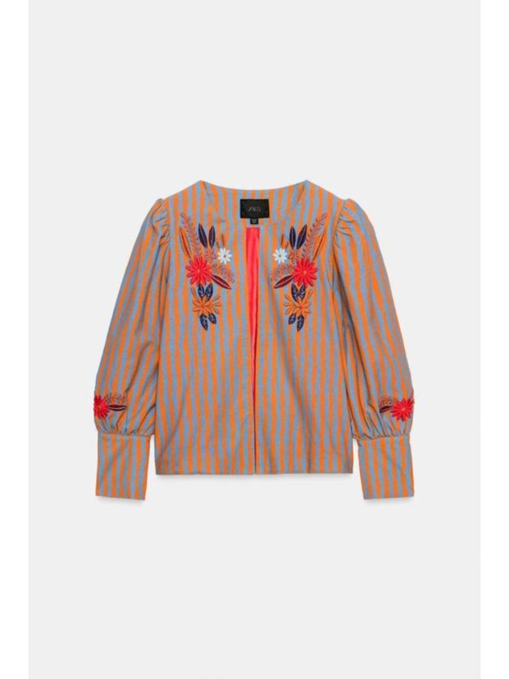 ZARA STRIPED FLORAL EMBROIDERY JACKET 2855/201/615